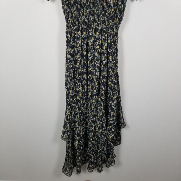 Anthropologie Muche & Muchette Black Floral High Low Blouson Maxi Dress OSFM - Picture 13 of 14